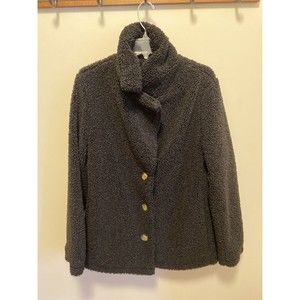 Sanctuary Black Peacoat Free Spirit Teddy Shacket Jacket Faux Size Medium